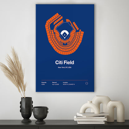 New York Mets Stadium Print, Citi Field Print, Fan Gifts, Sport Art, Canvas Print Wall Art