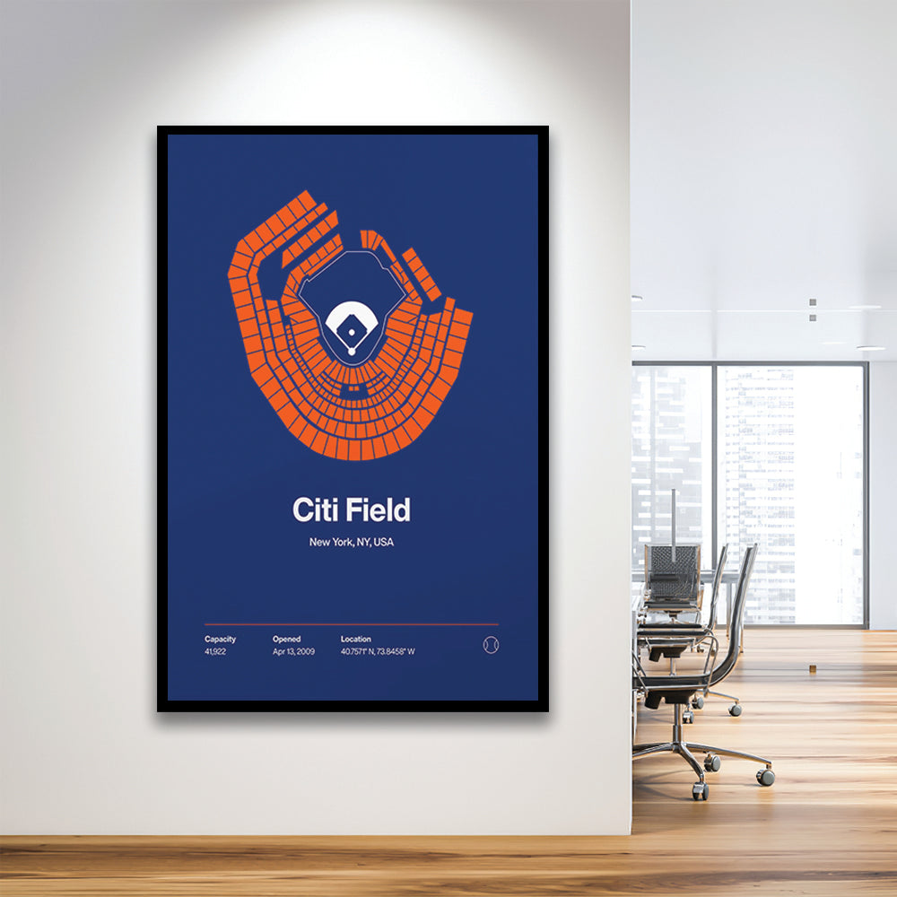 New York Mets Stadium Print, Citi Field Print, Gifts for him, Sport Art, Framed Art Print Wall Decor