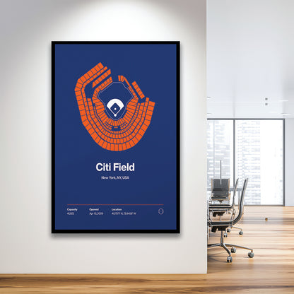 New York Mets Stadium Print, Citi Field Print, Gifts for him, Sport Art, Framed Art Print Wall Decor