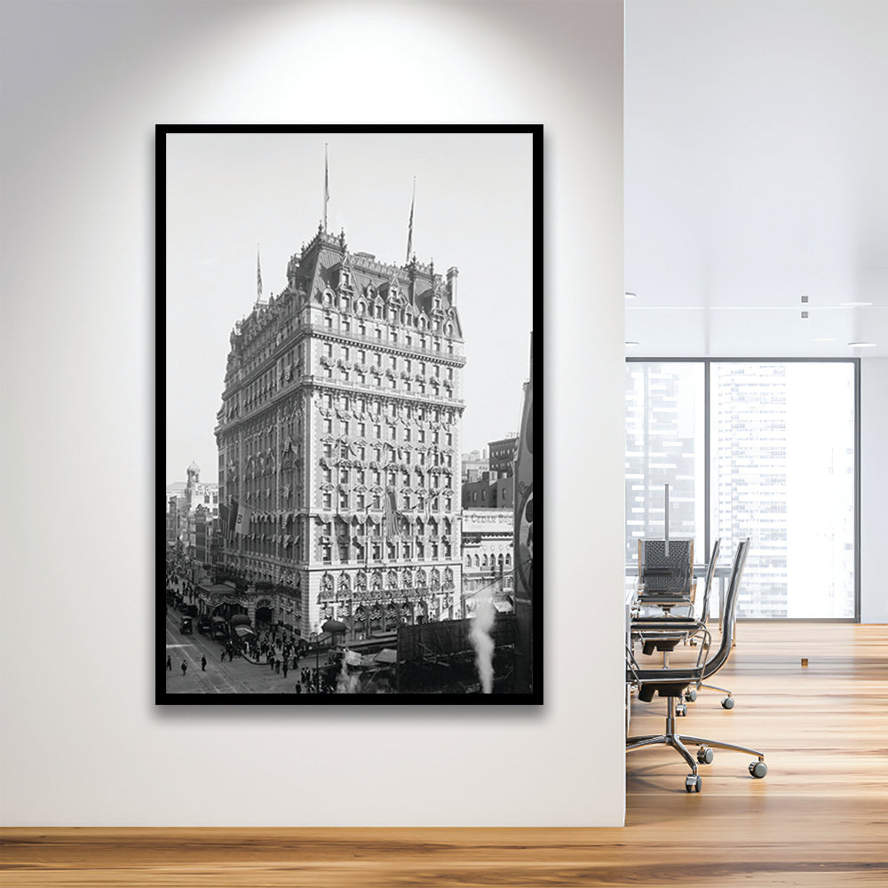 New York Photography Knickerbocker Hotel Black and White Art Architecture Print, Framed Art Print Wall Decor