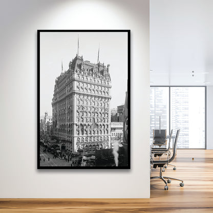 New York Photography Knickerbocker Hotel Black and White Art Architecture Print, Framed Art Print Wall Decor