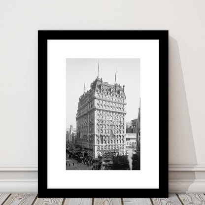 New York Photography Knickerbocker Hotel Black and White Art Architecture Print, Framed Art Print White Border Wall Decor