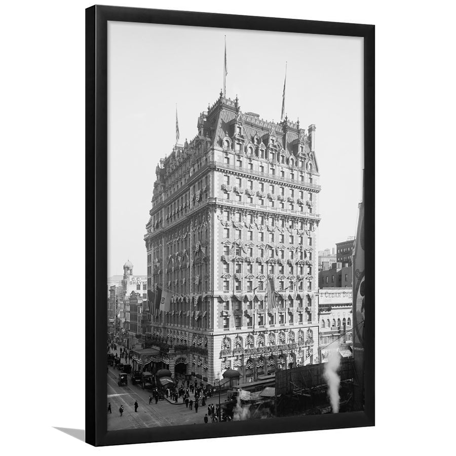New York Photography Knickerbocker Hotel Black and White Art Architecture Print, Framed Art Print Wall Decor