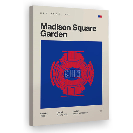 NY Rangers Stadium Print, Madison Square Garden Print, Fan Gifts, Sport Art, Canvas Print Wall Art