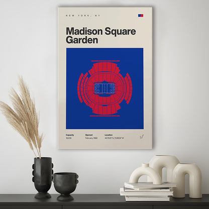 NY Rangers Stadium Print, Madison Square Garden Print, Fan Gifts, Sport Art, Canvas Print Wall Art