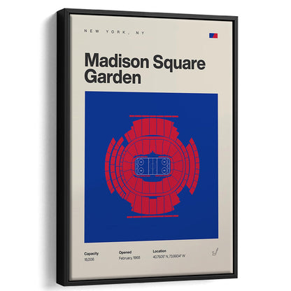 NY Rangers Stadium Print, Madison Square Garden Print, Man Cave Gift, Floating Framed Canvas Print Wall Art