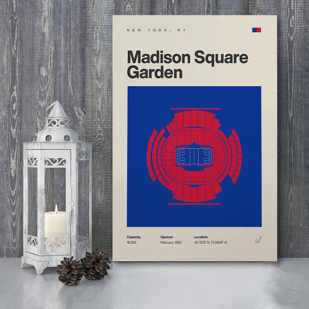 NY Rangers Stadium Print, Madison Square Garden Print, Fan Gifts, Sport Art, Canvas Print Wall Art