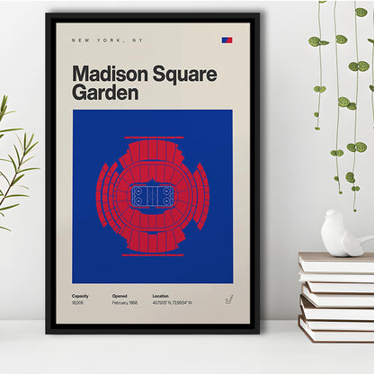 NY Rangers Stadium Print, Madison Square Garden Print, Man Cave Gift, Floating Framed Canvas Print Wall Art