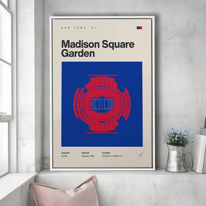 NY Rangers Stadium Print, Madison Square Garden Print, Man Cave Gift, Floating Framed Canvas Print Wall Art