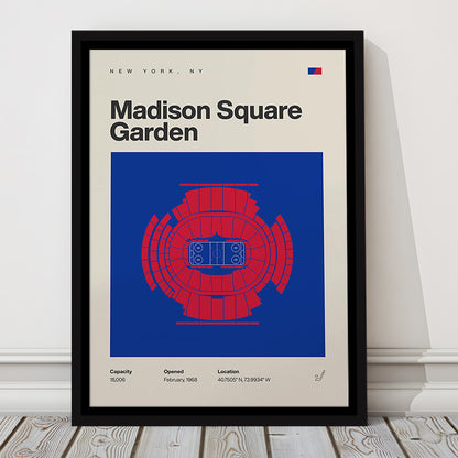NY Rangers Stadium Print, Madison Square Garden Print, Man Cave Gift, Floating Framed Canvas Print Wall Art