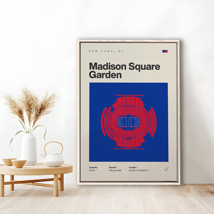 NY Rangers Stadium Print, Madison Square Garden Print, Man Cave Gift, Floating Framed Canvas Print Wall Art
