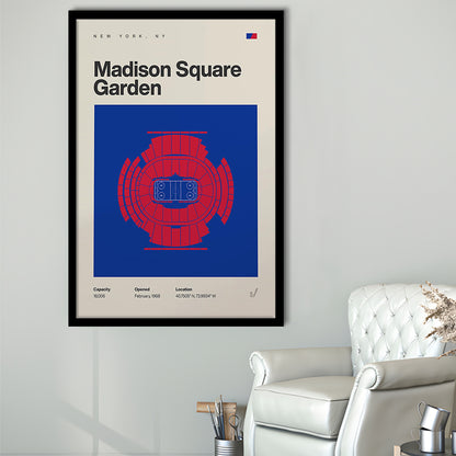 NY Rangers Stadium Print, Madison Square Garden Print, Gifts for him, Sport Art, Framed Art Print Wall Decor