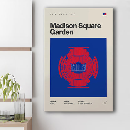 NY Rangers Stadium Print, Madison Square Garden Print, Fan Gifts, Sport Art, Canvas Print Wall Art