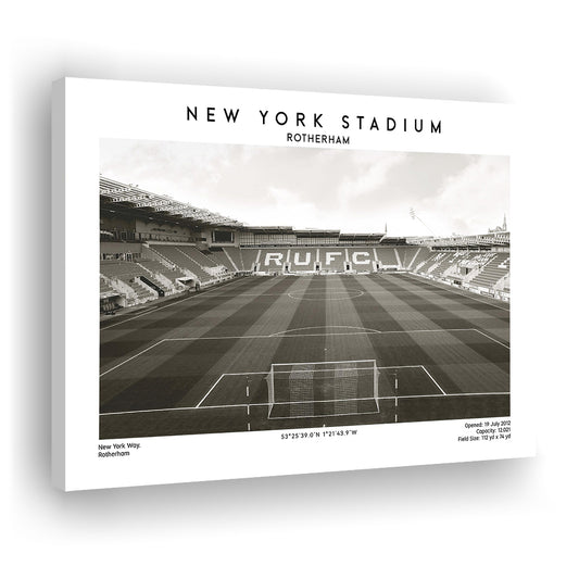 NY Stadium Rotherham Stadium Black And White, Classic Wall Art For Fans, Canvas Print Wall Art, Man Cave Gift