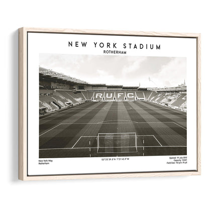 NY Stadium Rotherham Stadium Black And White, Classic Wall Art For Fans, Framed Canvas Print Wall Art