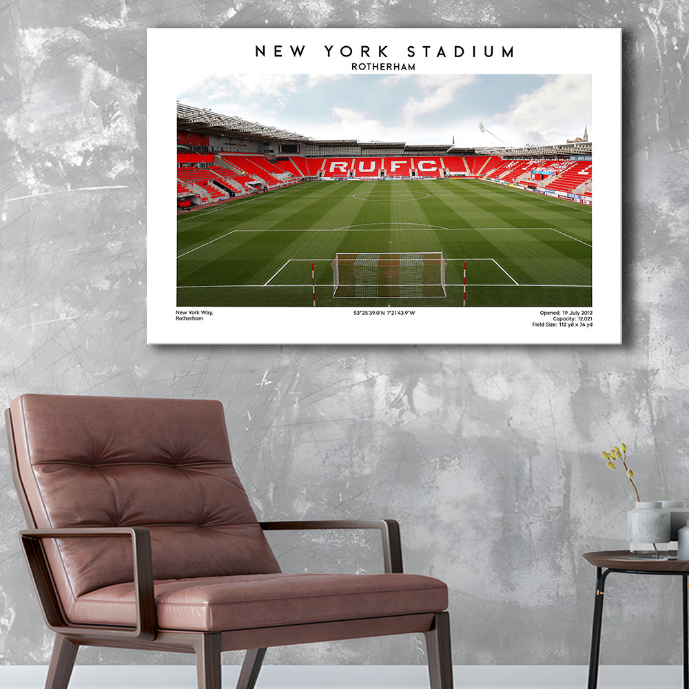 NY Stadium Rotherham Football Print, Classic Wall Art For Fans, Sport Art Print, Canvas Print Wall Art, Man Cave Gift