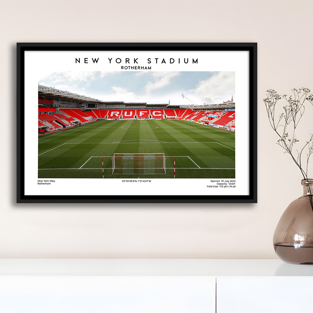 NY Stadium Rotherham Football Print, Classic Wall Art For Fans, Sport Art Print, Framed Canvas Print Wall Art