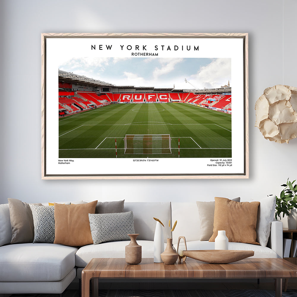 NY Stadium Rotherham Football Print, Classic Wall Art For Fans, Sport Art Print, Framed Canvas Print Wall Art