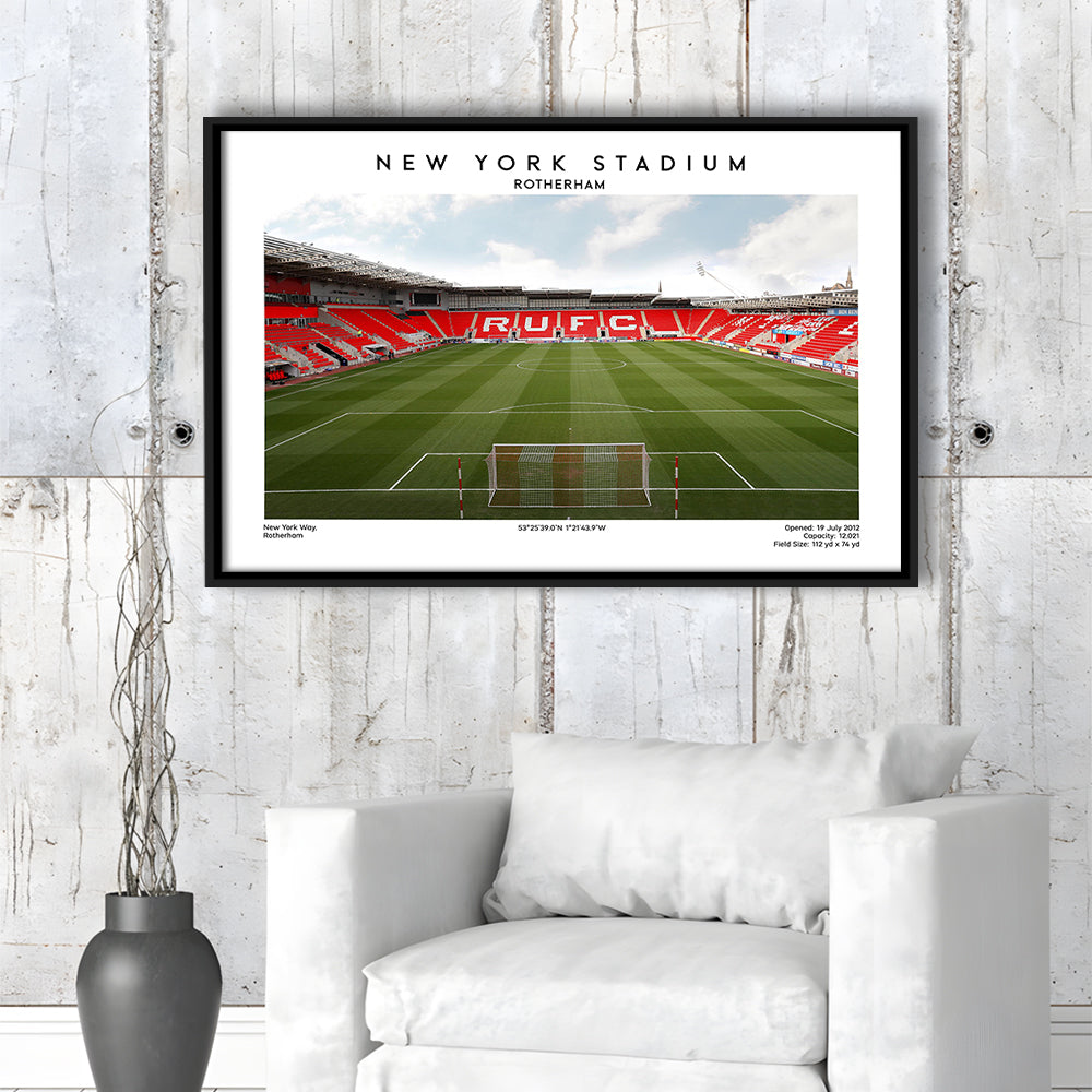 NY Stadium Rotherham Football Print, Classic Wall Art For Fans, Sport Art Print, Framed Canvas Print Wall Art