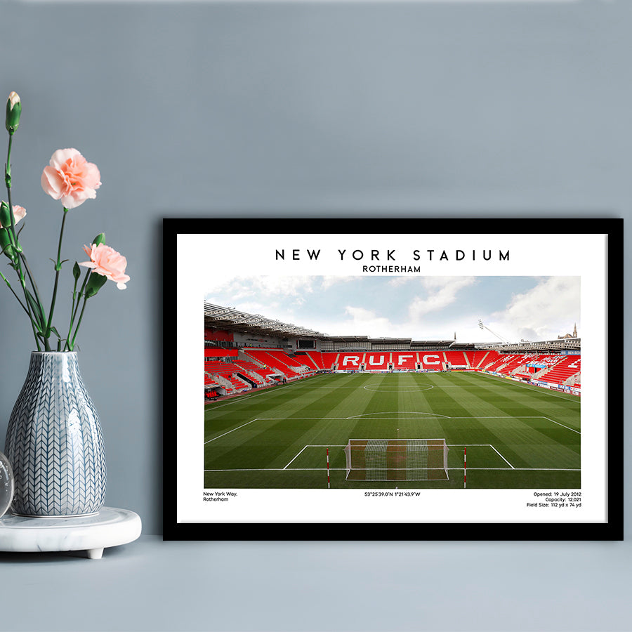 NY Stadium Rotherham Football Print, Classic Wall Art For Fans, Sport Art Print, Framed Art Print Wall Decor
