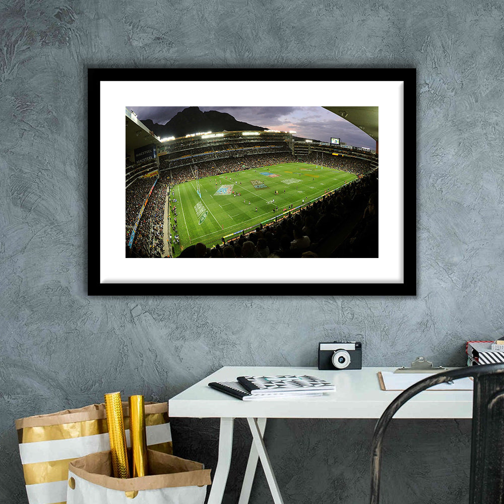 Newlands Rugby Stadium, Stadium Canvas, Sport Art, Gift for him, White Border Framed Art Print Wall Decor