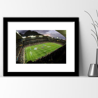 Newlands Rugby Stadium, Stadium Canvas, Sport Art, Gift for him, White Border Framed Art Print Wall Decor