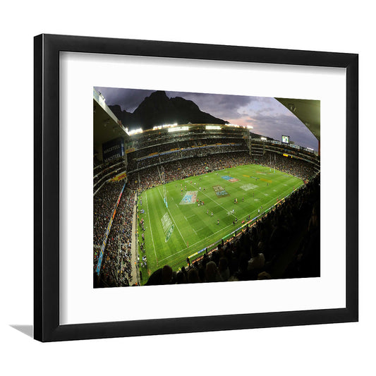 Newlands Rugby Stadium, Stadium Canvas, Sport Art, Gift for him, White Border Framed Art Print Wall Decor