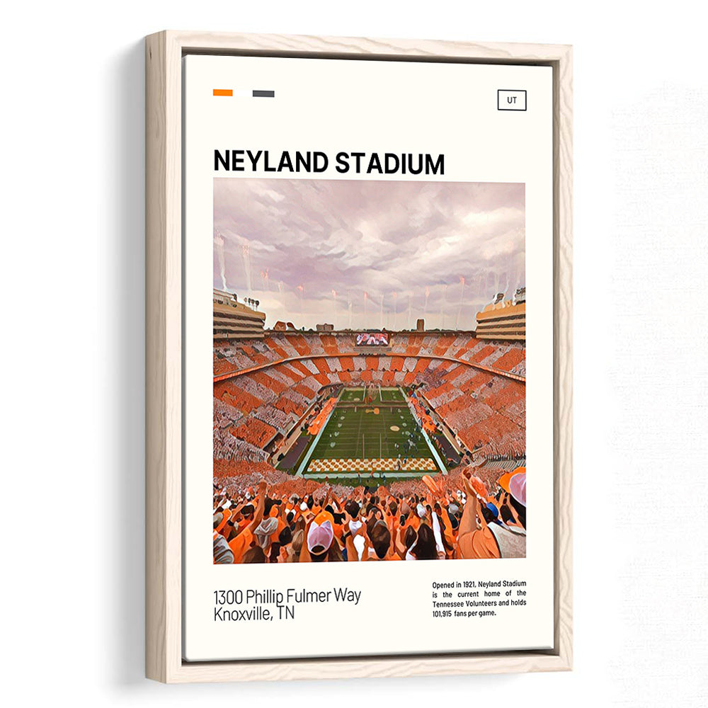 Neyland Stadium Print, Tennessee Football Stadium Canvas Art, Man Cave Gift, Floating Framed Canvas Print Wall Art