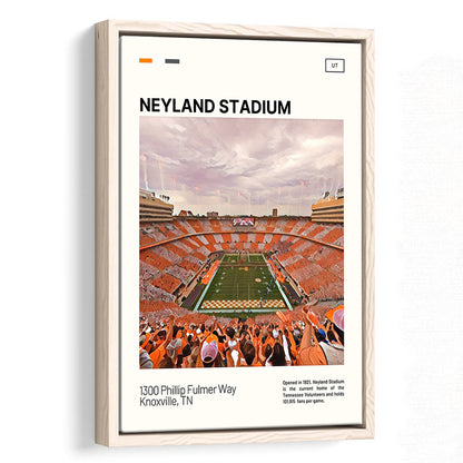Neyland Stadium Print, Tennessee Football Stadium Canvas Art, Man Cave Gift, Floating Framed Canvas Print Wall Art