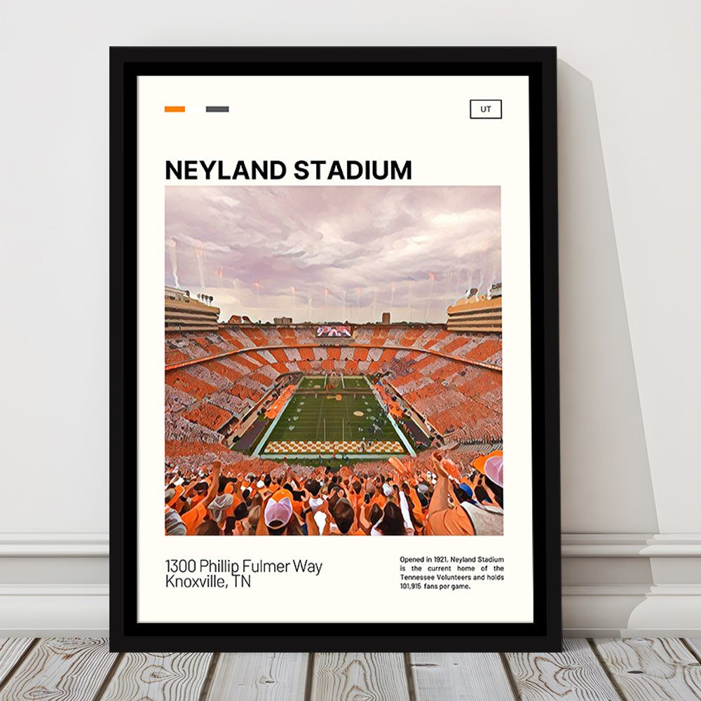 Neyland Stadium Print, Tennessee Football Stadium Canvas Art, Man Cave Gift, Floating Framed Canvas Print Wall Art