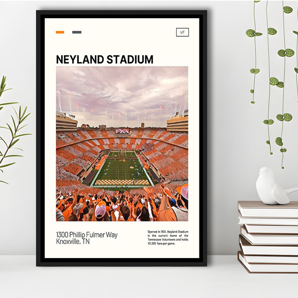 Neyland Stadium Print, Tennessee Football Stadium Canvas Art, Man Cave Gift, Floating Framed Canvas Print Wall Art