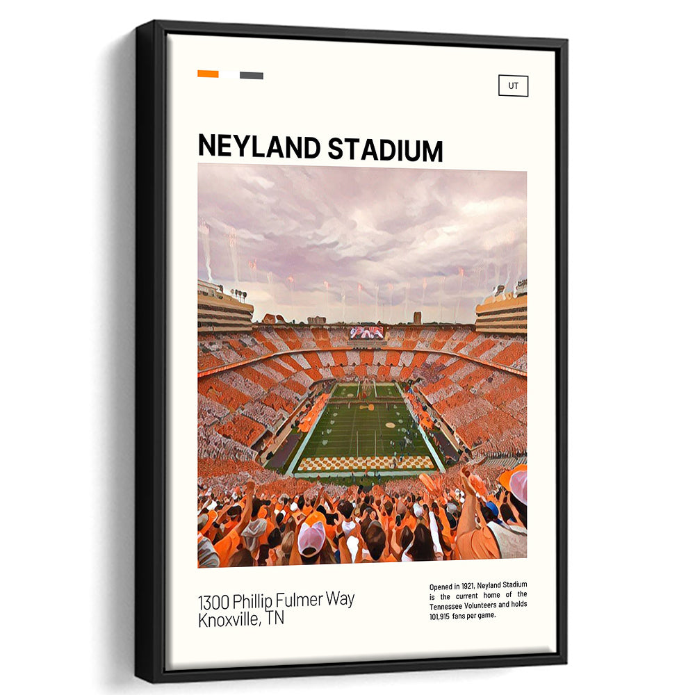 Neyland Stadium Print, Tennessee Football Stadium Canvas Art, Man Cave Gift, Floating Framed Canvas Print Wall Art