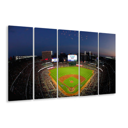Truist Park in Georgia, Stadium Canvas, Sport Art, 5 Panel B, Extra Large Canvas, Canvas Print Wall Art