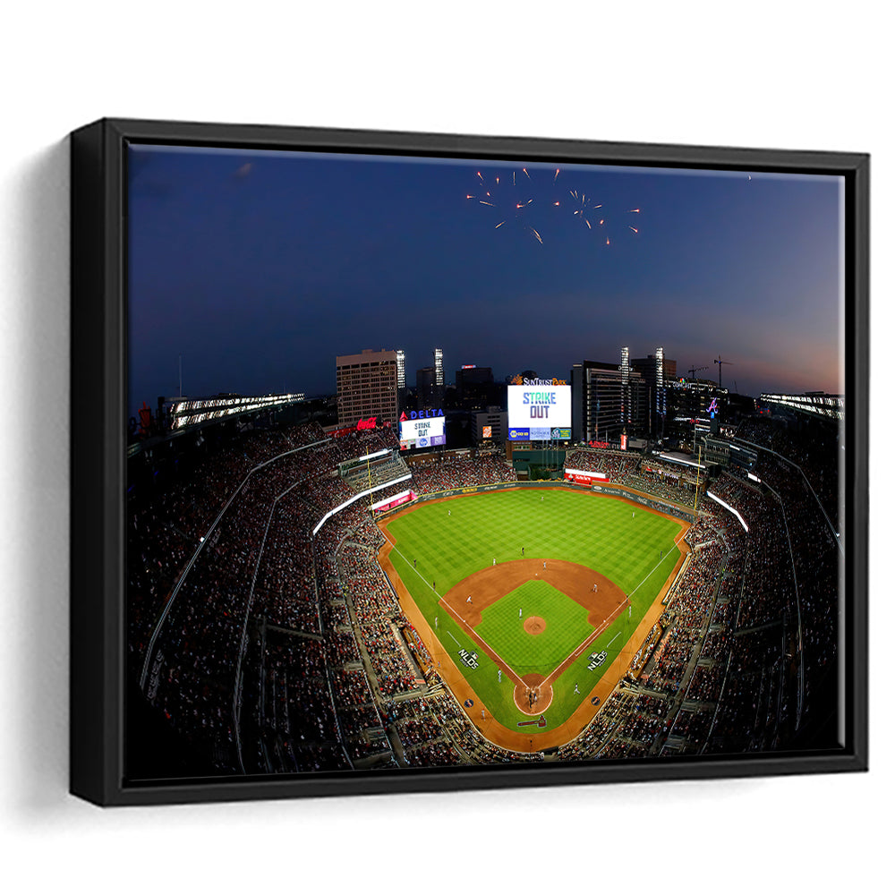 Truist Park in Georgia, Stadium Canvas, Sport Art, Framed Canvas Print Wall Art, Floating Frame