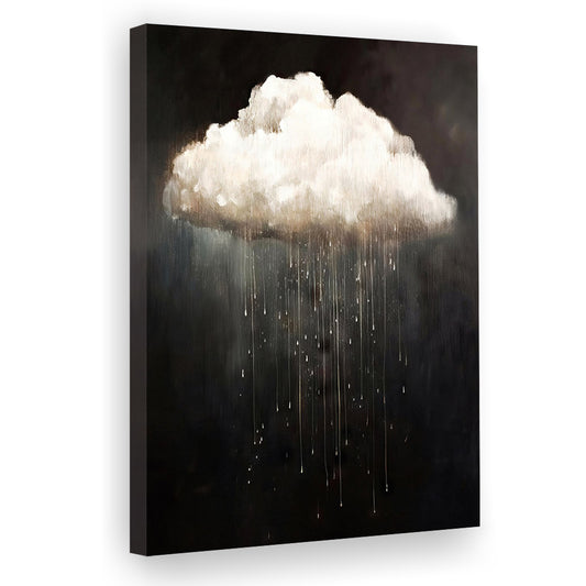 Rain Cloud Oil Painting,Vintage, Dark Academia Print,Moody Cottagecore,, Canvas Print Wall Art, Wall Decor, Painting Canvas