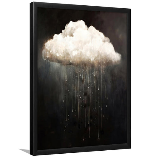 Rain Cloud Oil Painting,Vintage, Dark Academia Print,Moody Cottagecore,, Framed Art Print Wall Decor, Picture Framed