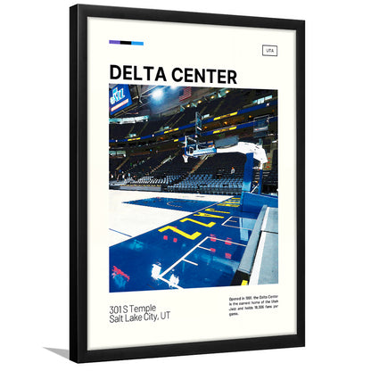 Delta Center Print, Utah Jazz Stadium Art, Gifts for him, Sport Art, Framed Art Print Wall Decor