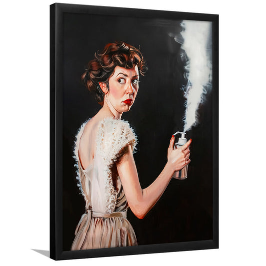 Stinky Bathroom Art Print Vintage Lady Funny Bathroom Decor , Framed Art Print Wall Decor, Picture Framed