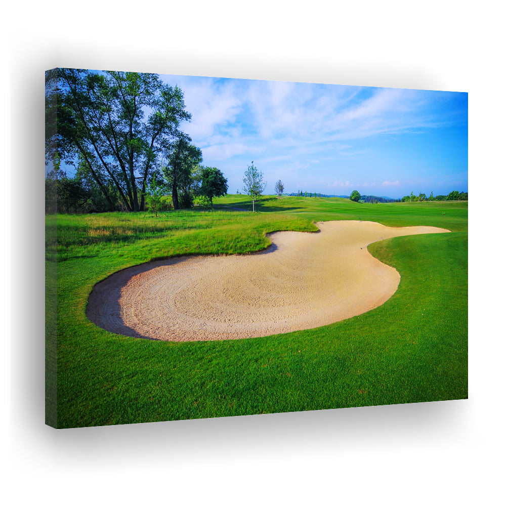 Nice Golf Course With Bunker And Nice Green, Golf Art Print,Gifts Golf Lover