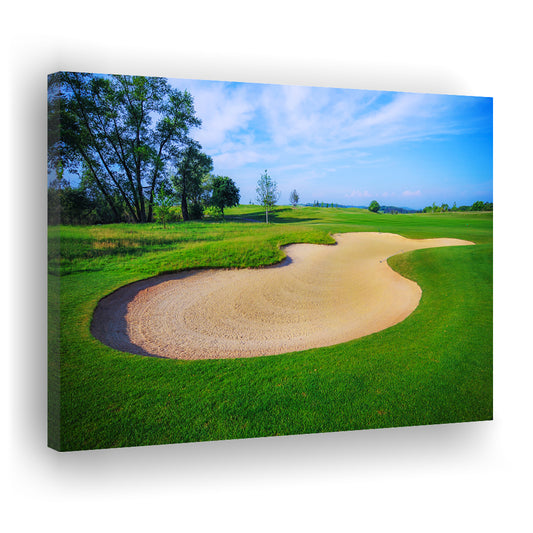 Nice Golf Course With Bunker And Nice Green, Golf Art Print,Gifts Golf Lover