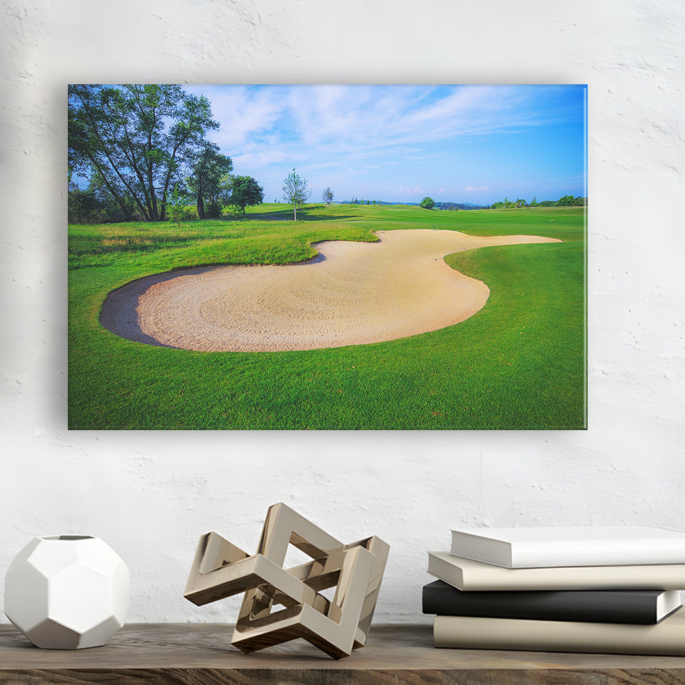 Nice Golf Course With Bunker And Nice Green, Golf Art Print,Gifts Golf Lover
