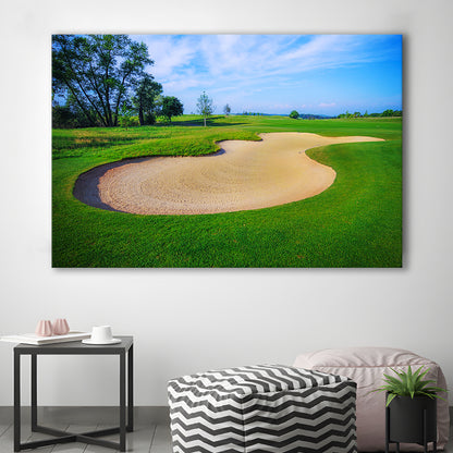 Nice Golf Course With Bunker And Nice Green, Golf Art Print,Gifts Golf Lover