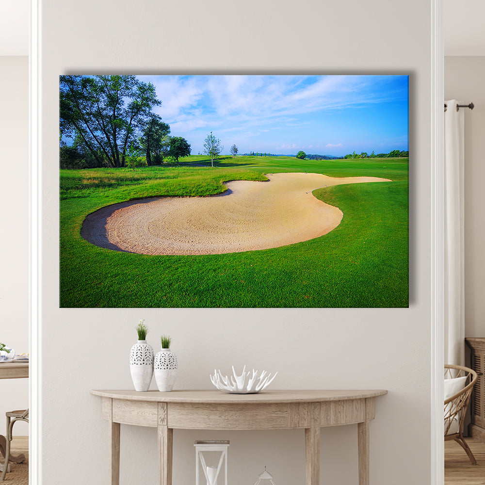 Nice Golf Course With Bunker And Nice Green, Golf Art Print,Gifts Golf Lover