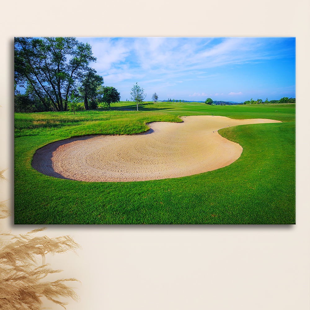 Nice Golf Course With Bunker And Nice Green, Golf Art Print,Gifts Golf Lover