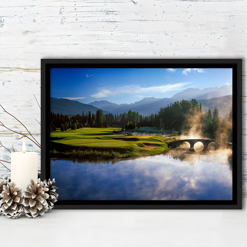 Nicklaus North Golf Club Hole 03 & 12, Whistler, Bc Canada, Floating Framed Canvas Print Wall Art