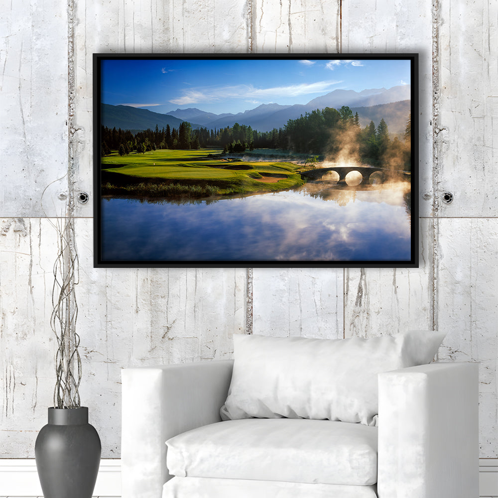Nicklaus North Golf Club Hole 03 & 12, Whistler, Bc Canada, Floating Framed Canvas Print Wall Art