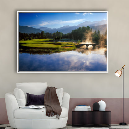 Nicklaus North Golf Club Hole 03 & 12, Whistler, Bc Canada, Floating Framed Canvas Print Wall Art