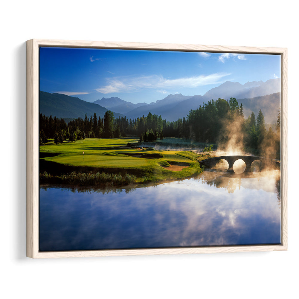 Nicklaus North Golf Club Hole 03 & 12, Whistler, Bc Canada, Floating Framed Canvas Print Wall Art