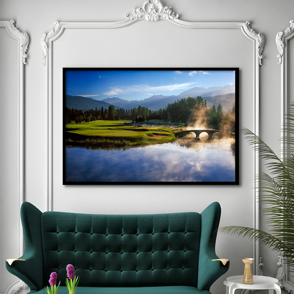 Nicklaus North Golf Club Hole 03 & 12, Whistler, Bc Canada, Framed Art Print Wall Decor, Picture Framed