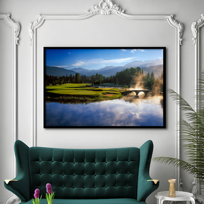 Nicklaus North Golf Club Hole 03 & 12, Whistler, Bc Canada, Framed Art Print Wall Decor, Picture Framed